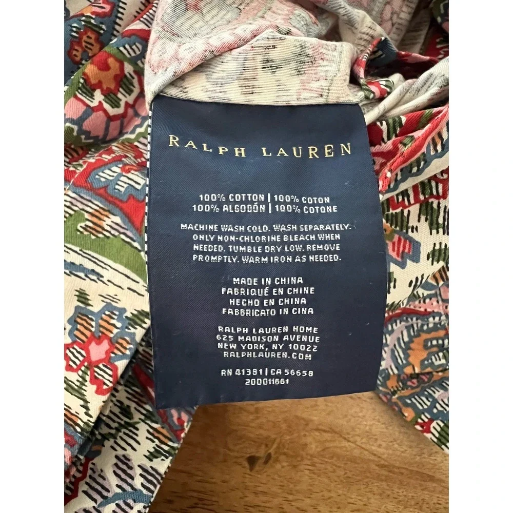 Ralph Lauren Norwich Road King Size Duvet Cover Cotton EUC Paisley‎